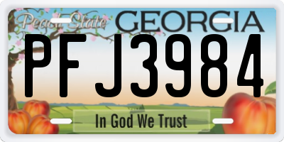 GA license plate PFJ3984