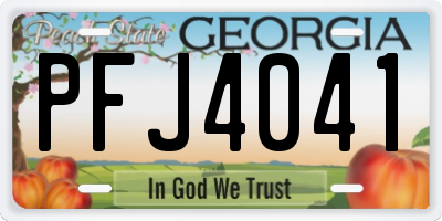 GA license plate PFJ4041