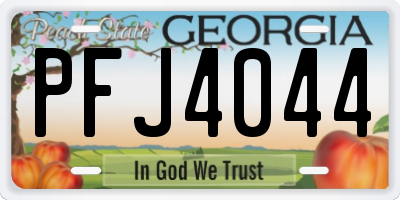 GA license plate PFJ4044