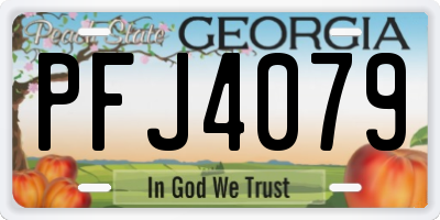 GA license plate PFJ4079