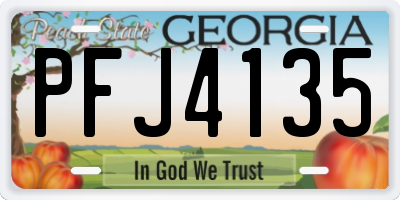 GA license plate PFJ4135