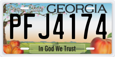 GA license plate PFJ4174