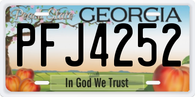 GA license plate PFJ4252
