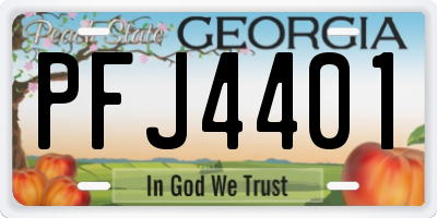 GA license plate PFJ4401