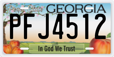 GA license plate PFJ4512