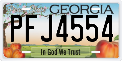 GA license plate PFJ4554