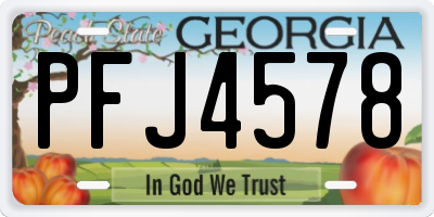 GA license plate PFJ4578
