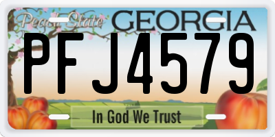 GA license plate PFJ4579