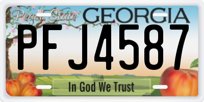 GA license plate PFJ4587