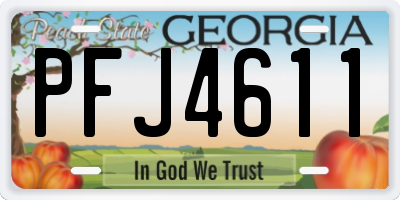 GA license plate PFJ4611