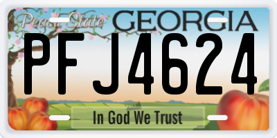 GA license plate PFJ4624