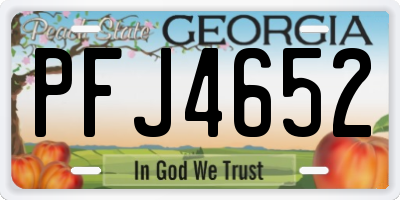 GA license plate PFJ4652