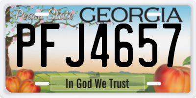 GA license plate PFJ4657
