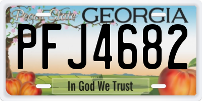 GA license plate PFJ4682