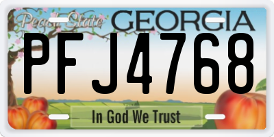 GA license plate PFJ4768