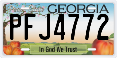 GA license plate PFJ4772