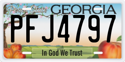 GA license plate PFJ4797