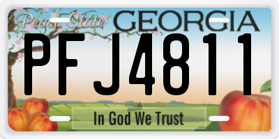 GA license plate PFJ4811