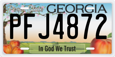 GA license plate PFJ4872