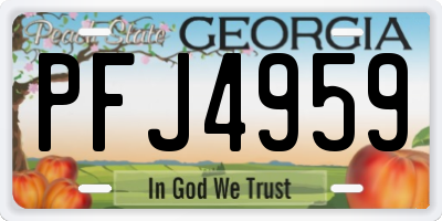 GA license plate PFJ4959