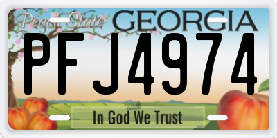 GA license plate PFJ4974