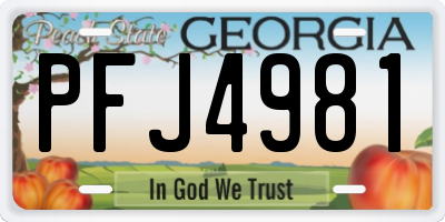 GA license plate PFJ4981