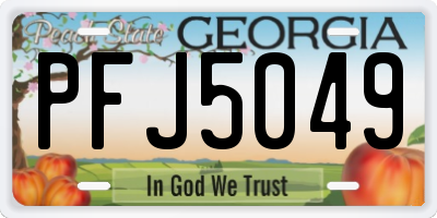 GA license plate PFJ5049
