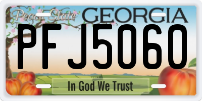 GA license plate PFJ5060