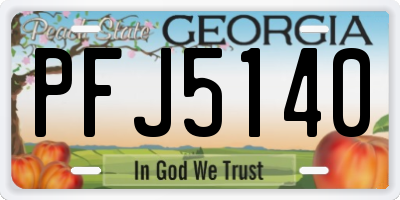 GA license plate PFJ5140