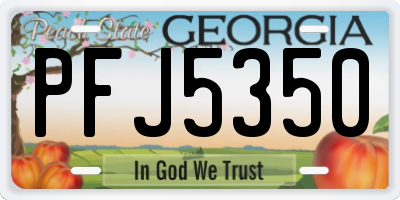 GA license plate PFJ5350