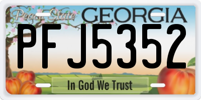 GA license plate PFJ5352