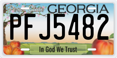GA license plate PFJ5482
