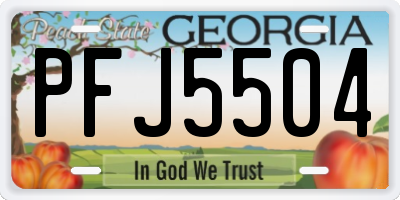 GA license plate PFJ5504
