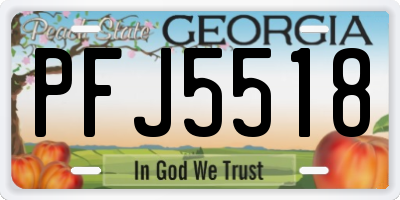 GA license plate PFJ5518