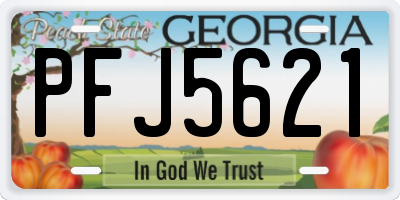 GA license plate PFJ5621