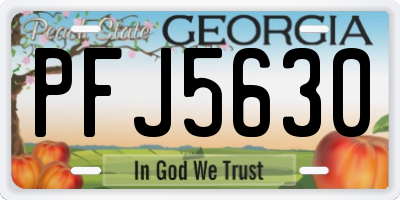 GA license plate PFJ5630