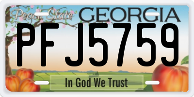 GA license plate PFJ5759