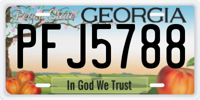 GA license plate PFJ5788