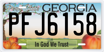 GA license plate PFJ6158