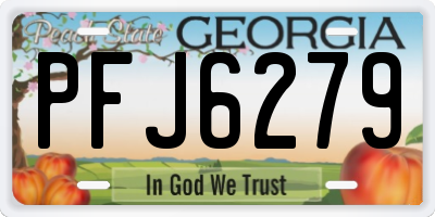 GA license plate PFJ6279