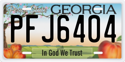 GA license plate PFJ6404