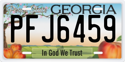 GA license plate PFJ6459