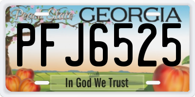 GA license plate PFJ6525