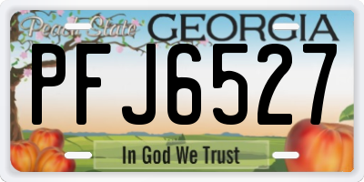 GA license plate PFJ6527