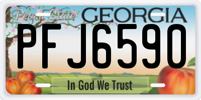 GA license plate PFJ6590