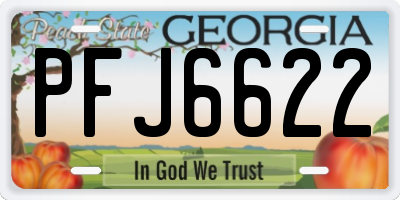 GA license plate PFJ6622