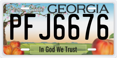 GA license plate PFJ6676