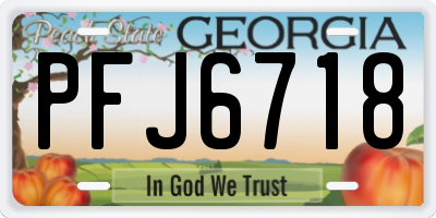 GA license plate PFJ6718