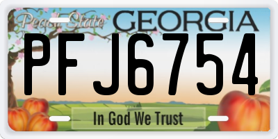 GA license plate PFJ6754