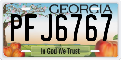 GA license plate PFJ6767